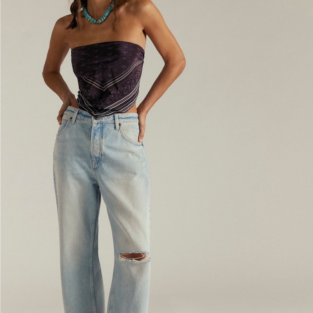 We the free deep trace dropped boyfriend jeans